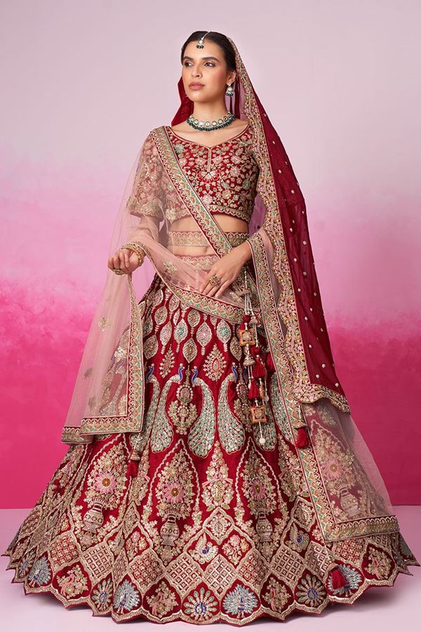 Picture of Appealing Red Designer Bridal Lehenga Choli for Wedding and Reception