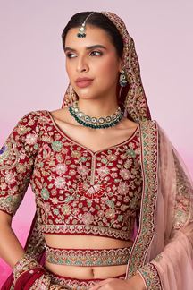 Picture of Appealing Red Designer Bridal Lehenga Choli for Wedding and Reception