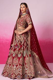 Picture of Appealing Red Designer Bridal Lehenga Choli for Wedding and Reception