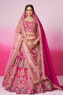 Picture of Alluring Pink Designer Bridal Lehenga Choli for Wedding and Reception