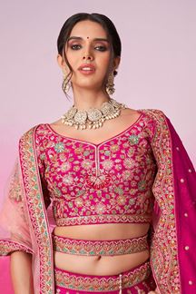 Picture of Alluring Pink Designer Bridal Lehenga Choli for Wedding and Reception