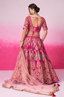 Picture of Alluring Pink Designer Bridal Lehenga Choli for Wedding and Reception