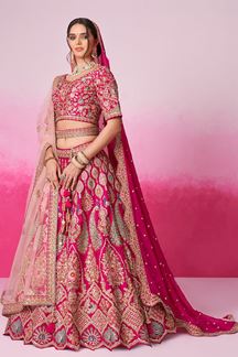 Picture of Alluring Pink Designer Bridal Lehenga Choli for Wedding and Reception