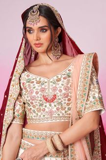 Picture of Trendy Cream Designer Bridal Lehenga Choli for Wedding and Reception