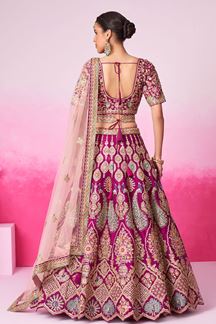 Picture of Marvelous Burgundy Designer Bridal Lehenga Choli for Wedding and Reception