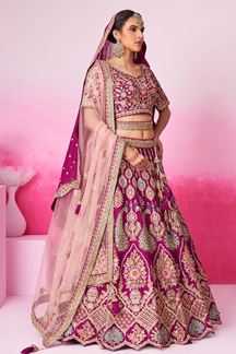 Picture of Marvelous Burgundy Designer Bridal Lehenga Choli for Wedding and Reception