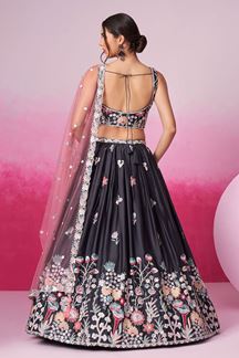 Picture of Vibrant Grey Designer Indo-Western Lehenga Choli for Festivals and Party