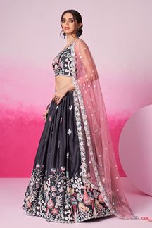 Picture of Vibrant Grey Designer Indo-Western Lehenga Choli for Festivals and Party