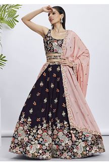 Picture of Divine Magenta Designer Indo-Western Lehenga Choli for Festivals and Party