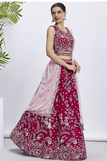 Picture of Delightful Rose Designer Indo-Western Lehenga Choli for Reception, Festivals and Party