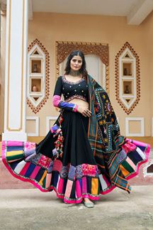 Picture of Heavenly Black Designer Lehenga Choli for Navratri Festival