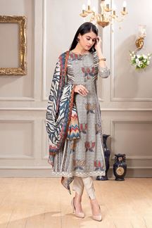 Picture of Charming Floral  Printed Designer Straight Cut Suit for Party and Festival