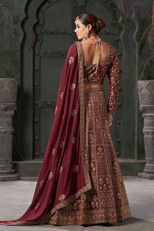 Picture of Heavenly Maroon Designer Bridal Lehenga Choli for Wedding and Reception