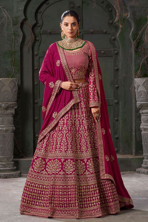 Picture of Breathtaking Pink Designer Bridal Lehenga Choli for Wedding and Reception