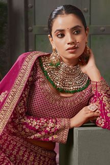 Picture of Breathtaking Pink Designer Bridal Lehenga Choli for Wedding and Reception