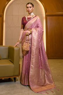 Picture of Royal Pink Designer Saree for Wedding and Reception