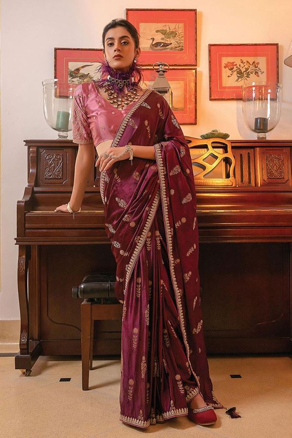 Picture of Irresistible Pink Saree for Wedding, Engagement, and Reception