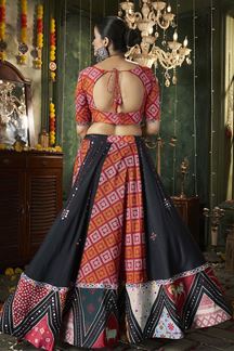 Picture of Ethnic Black and Red Designer Lehenga Choli for Navratri Festival