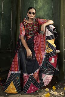 Picture of Ethnic Black and Red Designer Lehenga Choli for Navratri Festival