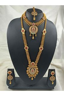 Picture of Marvellous Golden Designer Necklace Set for Wedding, Reception, and Festivals