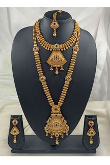 Picture of Trendy Golden Designer Necklace Set for Wedding, Reception, and Festivals