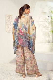 Picture of Surreal Printed Designer Indo Western Palazzo Suit for Party