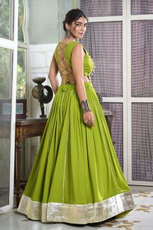 Picture of Lovely Green Designer Lehenga Choli for Navratri Festival