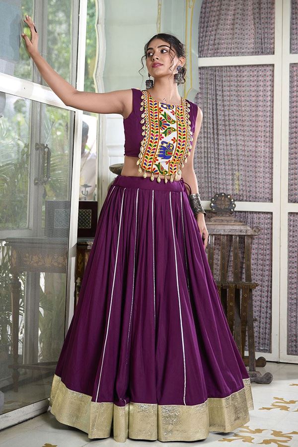 Picture of Charming Wine Designer Lehenga Choli for Navratri Festival