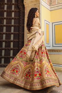 Picture of Breathtaking Beige Designer Lehenga Choli for Party, Pre-Wedding Shoot, Festival