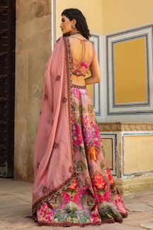 Picture of Enticing pink Designer Indo-Western Lehenga Choli for Engagement and Reception