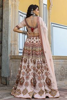 Picture of Captivating Peach Designer Lehenga Choli for Wedding and Reception