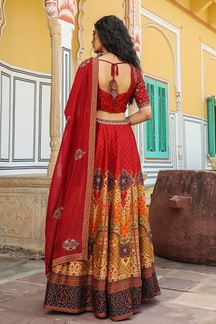 Picture of Charismatic Red Designer Lehenga Choli for Wedding and Reception