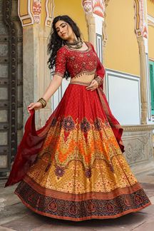 Picture of Charismatic Red Designer Lehenga Choli for Wedding and Reception