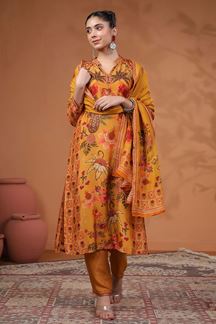 Picture of Fascinating Yellow Designer Straight Cut Suit for Party and Haldi