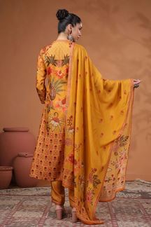 Picture of Fascinating Yellow Designer Straight Cut Suit for Party and Haldi