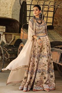 Picture of Creative Beige Designer Palazzo Suit for Party and Festivals