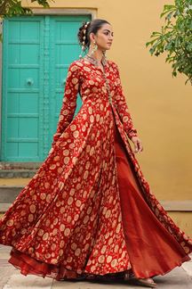 Picture of Lovely Red Designer Gown for Reception, Party and Festivals