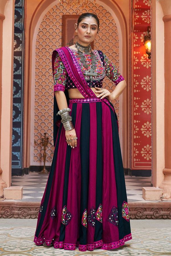 Picture of Ethnic Navy Blue Designer Lehenga Choli for Navratri Festival