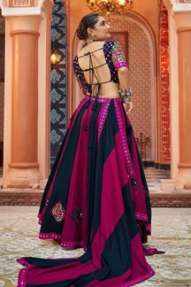 Picture of Ethnic Navy Blue Designer Lehenga Choli for Navratri Festival