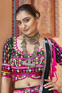 Picture of Stunning Black Designer Lehenga Choli for Navratri Festival