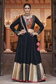 Picture of Smashing Black Designer Lehenga Choli for Garba Festival