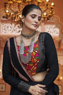 Picture of Smashing Black Designer Lehenga Choli for Garba Festival