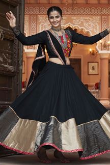 Picture of Smashing Black Designer Lehenga Choli for Garba Festival