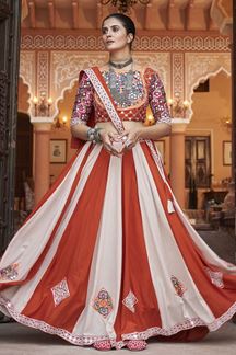 Picture of Creative Orange Designer Lehenga Choli for Garba Festival