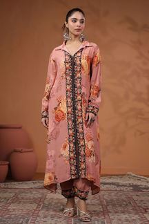 Picture of Surreal Peach Printed Designer Kurti for Party and Festive Wear