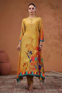 Picture of Exuberant Mustard Designer Kurti for Party and Haldi