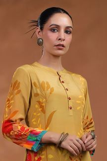 Picture of Exuberant Mustard Designer Kurti for Party and Haldi