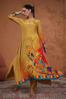 Picture of Exuberant Mustard Designer Kurti for Party and Haldi