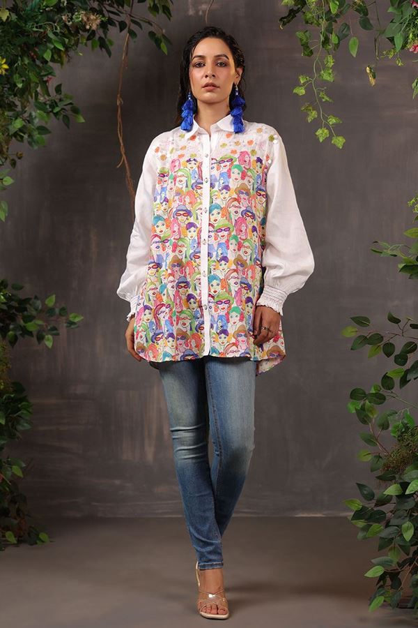 Picture of Surreal Fine Cotton Designer Short Top for Casual Wear 