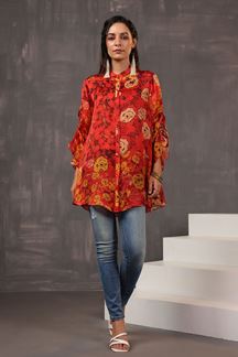 Picture of Marvelous Red Designer Short Top for Casual Wear